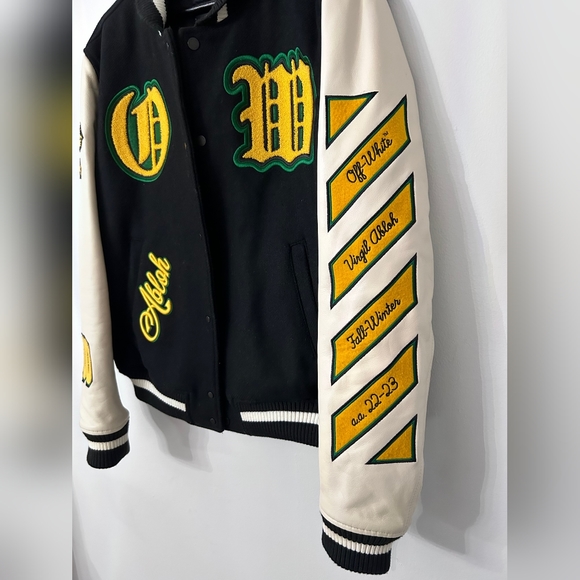 Off-White Virgil Abloh Varsity Jacket sz 48 - Picture 4 of 11